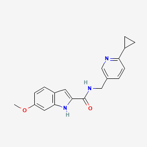 molecular formula C19H19N3O2 B2869243 N-[(6-cyclopropylpyridin-3-yl)methyl]-6-methoxy-1H-indole-2-carboxamide CAS No. 2319647-56-6