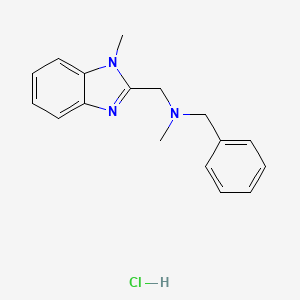 molecular formula C17H20ClN3 B2869246 benzyl(methyl)[(1-methyl-1H-1,3-benzodiazol-2-yl)methyl]amine hydrochloride CAS No. 1215620-90-8