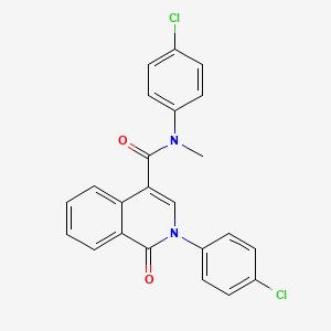 molecular formula C23H16Cl2N2O2 B2869256 N,2-bis(4-chlorophenyl)-N-methyl-1-oxo-1,2-dihydroisoquinoline-4-carboxamide CAS No. 439140-70-2