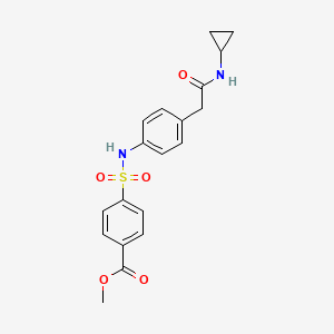 molecular formula C19H20N2O5S B2869275 methyl 4-({4-[(cyclopropylcarbamoyl)methyl]phenyl}sulfamoyl)benzoate CAS No. 1396629-53-0