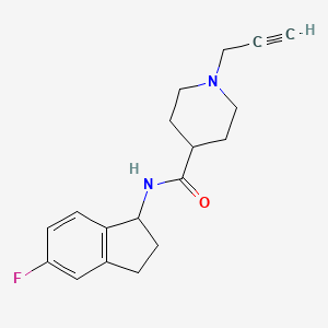 N-(5-fluoro-2,3-dihydro-1H-inden-1-yl)-1-(prop-2-yn-1-yl)piperidine-4-carboxamide