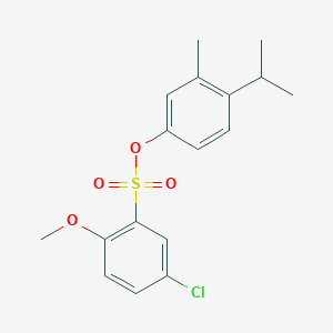 3-Methyl-4-(propan-2-yl)phenyl 5-chloro-2-methoxybenzene-1-sulfonate