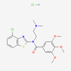 molecular formula C21H25Cl2N3O4S B2869285 N-(4-CHLORO-1,3-BENZOTHIAZOL-2-YL)-N-[2-(DIMETHYLAMINO)ETHYL]-3,4,5-TRIMETHOXYBENZAMIDE HYDROCHLORIDE CAS No. 1216717-10-0