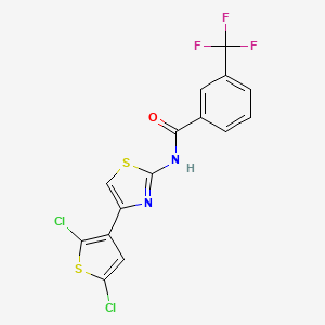 molecular formula C15H7Cl2F3N2OS2 B2869286 N-[4-(2,5-dichlorothiophen-3-yl)-1,3-thiazol-2-yl]-3-(trifluoromethyl)benzamide CAS No. 392251-83-1