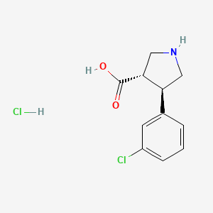 (3S,4R)-4-(3-Chlorophenyl)pyrrolidine-3-carboxylic acid;hydrochloride