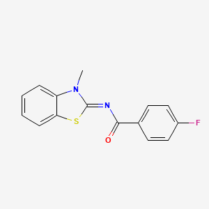 molecular formula C15H11FN2OS B2869310 (Z)-4-fluoro-N-(3-methylbenzo[d]thiazol-2(3H)-ylidene)benzamide CAS No. 325986-79-6
