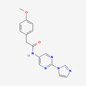 molecular formula C16H15N5O2 B2869431 N-(2-(1H-imidazol-1-yl)pyrimidin-5-yl)-2-(4-methoxyphenyl)acetamide CAS No. 1421474-04-5