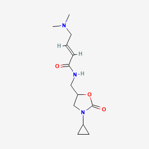 (E)-N-[(3-Cyclopropyl-2-oxo-1,3-oxazolidin-5-yl)methyl]-4-(dimethylamino)but-2-enamide