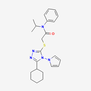 2-{[5-cyclohexyl-4-(1H-pyrrol-1-yl)-4H-1,2,4-triazol-3-yl]sulfanyl}-N-phenyl-N-(propan-2-yl)acetamide
