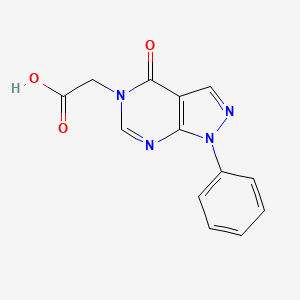 molecular formula C13H10N4O3 B2869455 (4-oxo-1-phenyl-1,4-dihydro-5H-pyrazolo[3,4-d]pyrimidin-5-yl)acetic acid CAS No. 923758-13-8