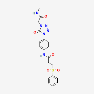 N-(4-(4-(2-(methylamino)-2-oxoethyl)-5-oxo-4,5-dihydro-1H-tetrazol-1-yl)phenyl)-3-(phenylsulfonyl)propanamide