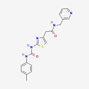 molecular formula C19H19N5O2S B2869470 N-(pyridin-3-ylmethyl)-2-(2-(3-(p-tolyl)ureido)thiazol-4-yl)acetamide CAS No. 921481-49-4