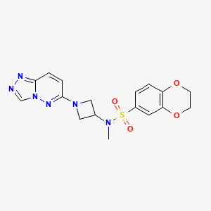 molecular formula C17H18N6O4S B2869473 N-methyl-N-(1-{[1,2,4]triazolo[4,3-b]pyridazin-6-yl}azetidin-3-yl)-2,3-dihydro-1,4-benzodioxine-6-sulfonamide CAS No. 2202512-49-8