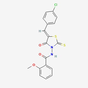 N-[(5Z)-5-[(4-chlorophenyl)methylidene]-4-oxo-2-sulfanylidene-1,3-thiazolidin-3-yl]-2-methoxybenzamide
