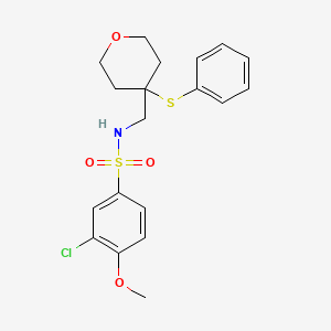 3-chloro-4-methoxy-N-((4-(phenylthio)tetrahydro-2H-pyran-4-yl)methyl)benzenesulfonamide