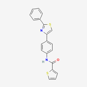 molecular formula C20H14N2OS2 B2869522 N-[4-(2-phenyl-1,3-thiazol-4-yl)phenyl]thiophene-2-carboxamide CAS No. 397285-04-0
