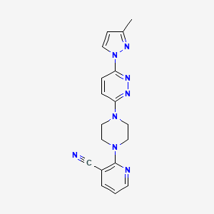 2-[4-[6-(3-Methylpyrazol-1-yl)pyridazin-3-yl]piperazin-1-yl]pyridine-3-carbonitrile