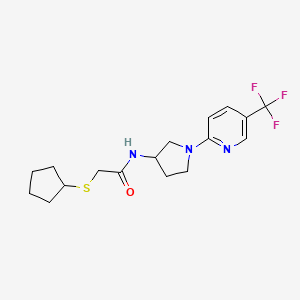 2-(cyclopentylthio)-N-(1-(5-(trifluoromethyl)pyridin-2-yl)pyrrolidin-3-yl)acetamide