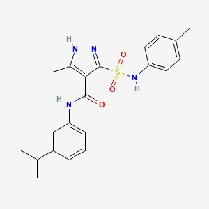 molecular formula C21H24N4O3S B2869551 N-(3-isopropylphenyl)-3-methyl-5-(N-(p-tolyl)sulfamoyl)-1H-pyrazole-4-carboxamide CAS No. 1239515-22-0