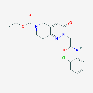 molecular formula C18H19ClN4O4 B2869554 ethyl 2-{2-[(2-chlorophenyl)amino]-2-oxoethyl}-3-oxo-3,5,7,8-tetrahydropyrido[4,3-c]pyridazine-6(2H)-carboxylate CAS No. 1326907-19-0
