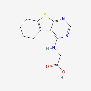 molecular formula C12H13N3O2S B2869557 (5,6,7,8-Tetrahydro-benzo[4,5]thieno-[2,3-d]pyrimidin-4-ylamino)-acetic acid 