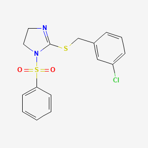 1-(Benzenesulfonyl)-2-[(3-chlorophenyl)methylsulfanyl]-4,5-dihydroimidazole