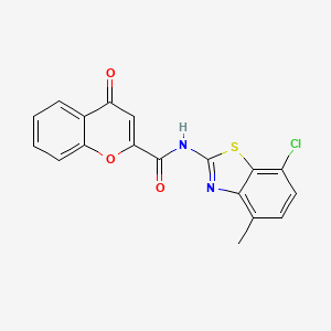 molecular formula C18H11ClN2O3S B2869602 N-(7-chloro-4-methyl-1,3-benzothiazol-2-yl)-4-oxo-4H-chromene-2-carboxamide CAS No. 912765-72-1