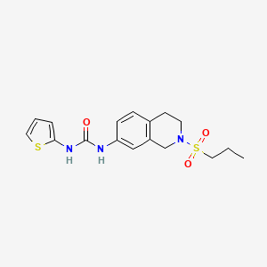 molecular formula C17H21N3O3S2 B2869607 1-(2-(Propylsulfonyl)-1,2,3,4-tetrahydroisoquinolin-7-yl)-3-(thiophen-2-yl)urea CAS No. 1209621-89-5