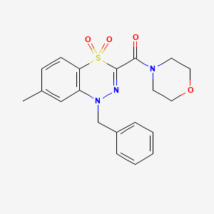B2869614 1-benzyl-7-methyl-3-(morpholinocarbonyl)-4lambda~6~,1,2-benzothiadiazine-4,4(1H)-dione CAS No. 1251593-24-4