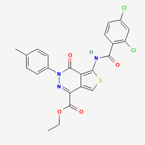molecular formula C23H17Cl2N3O4S B2869628 ethyl 5-(2,4-dichlorobenzamido)-3-(4-methylphenyl)-4-oxo-3H,4H-thieno[3,4-d]pyridazine-1-carboxylate CAS No. 851948-34-0