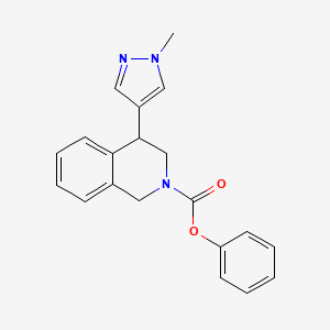 molecular formula C20H19N3O2 B2869670 phenyl 4-(1-methyl-1H-pyrazol-4-yl)-1,2,3,4-tetrahydroisoquinoline-2-carboxylate CAS No. 2034297-89-5
