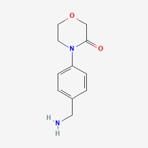 molecular formula C11H14N2O2 B2869679 4-[4-(Aminomethyl)phenyl]morpholin-3-one CAS No. 742073-18-3