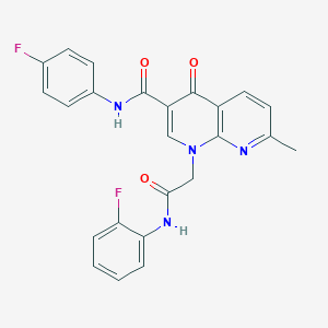 molecular formula C24H18F2N4O3 B2869747 N-(4-fluorophenyl)-1-(2-((2-fluorophenyl)amino)-2-oxoethyl)-7-methyl-4-oxo-1,4-dihydro-1,8-naphthyridine-3-carboxamide CAS No. 1251632-60-6