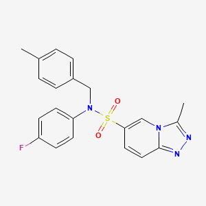 molecular formula C21H19FN4O2S B2869753 N-(4-fluorophenyl)-3-methyl-N-[(4-methylphenyl)methyl]-[1,2,4]triazolo[4,3-a]pyridine-6-sulfonamide CAS No. 1251608-01-1