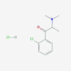 molecular formula C11H15Cl2NO B2869759 1-(2-Chlorophenyl)-2-(dimethylamino)-1-propanone,monohydrochloride CAS No. 856609-26-2