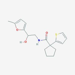 molecular formula C17H21NO3S B2869773 N-(2-hydroxy-2-(5-methylfuran-2-yl)ethyl)-1-(thiophen-2-yl)cyclopentanecarboxamide CAS No. 1226453-94-6