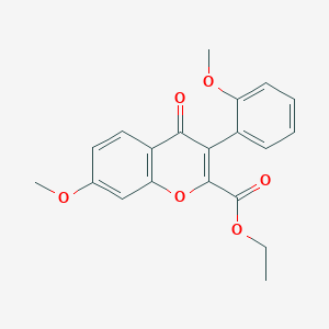 molecular formula C20H18O6 B2869775 ethyl 7-methoxy-3-(2-methoxyphenyl)-4-oxo-4H-chromene-2-carboxylate CAS No. 109454-97-9