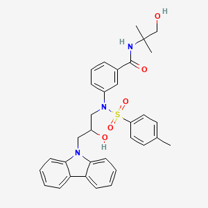 molecular formula C33H35N3O5S B2869790 3-{N-[3-(9H-carbazol-9-yl)-2-hydroxypropyl]4-methylbenzenesulfonamido}-N-(1-hydroxy-2-methylpropan-2-yl)benzamide CAS No. 865591-63-5