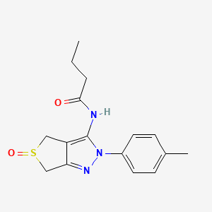 molecular formula C16H19N3O2S B2869811 N-[2-(4-methylphenyl)-5-oxo-2H,4H,6H-5lambda4-thieno[3,4-c]pyrazol-3-yl]butanamide CAS No. 958587-07-0