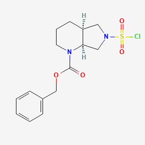 molecular formula C15H19ClN2O4S B2869815 benzyl (4aS,7aS)-6-(chlorosulfonyl)-octahydro-1H-pyrrolo[3,4-b]pyridine-1-carboxylate CAS No. 2247088-18-0