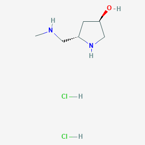 molecular formula C6H16Cl2N2O B2869833 Rac-(3r,5s)-5-[(methylamino)methyl]pyrrolidin-3-ol dihydrochloride CAS No. 1909287-86-0