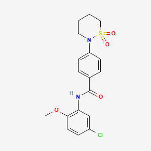 molecular formula C18H19ClN2O4S B2869841 N-(5-chloro-2-methoxyphenyl)-4-(1,1-dioxo-1lambda6,2-thiazinan-2-yl)benzamide CAS No. 899994-51-5