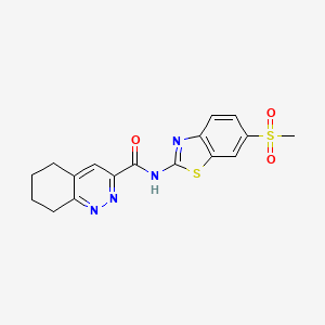 molecular formula C17H16N4O3S2 B2869844 N-(6-methanesulfonyl-1,3-benzothiazol-2-yl)-5,6,7,8-tetrahydrocinnoline-3-carboxamide CAS No. 2415602-95-6
