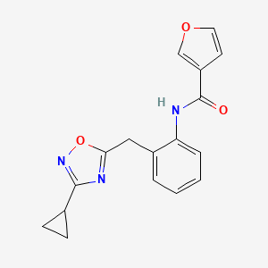 B2869852 N-(2-((3-cyclopropyl-1,2,4-oxadiazol-5-yl)methyl)phenyl)furan-3-carboxamide CAS No. 1797544-47-8