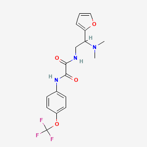 molecular formula C17H18F3N3O4 B2869855 N-[2-(dimethylamino)-2-(furan-2-yl)ethyl]-N'-[4-(trifluoromethoxy)phenyl]ethanediamide CAS No. 899747-23-0