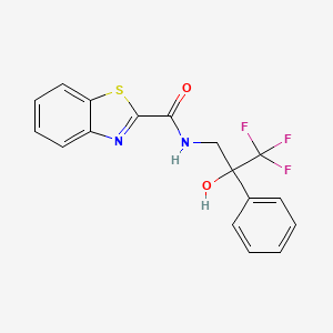 molecular formula C17H13F3N2O2S B2869869 N-(3,3,3-trifluoro-2-hydroxy-2-phenylpropyl)-1,3-benzothiazole-2-carboxamide CAS No. 1351641-00-3