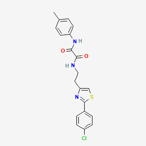 molecular formula C20H18ClN3O2S B2869877 N-{2-[2-(4-chlorophenyl)-1,3-thiazol-4-yl]ethyl}-N'-(4-methylphenyl)ethanediamide CAS No. 895782-12-4
