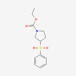 molecular formula C13H17NO4S B2869887 ethyl 3-(benzenesulfonyl)pyrrolidine-1-carboxylate CAS No. 1798674-68-6