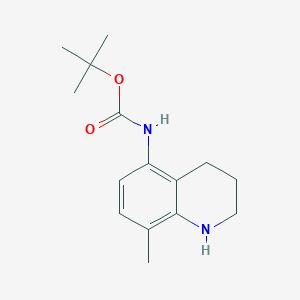 molecular formula C15H22N2O2 B2869926 Tert-butyl N-(8-methyl-1,2,3,4-tetrahydroquinolin-5-YL)carbamate CAS No. 1016689-69-2