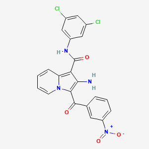 B2869938 2-amino-N-(3,5-dichlorophenyl)-3-(3-nitrobenzoyl)indolizine-1-carboxamide CAS No. 903344-25-2